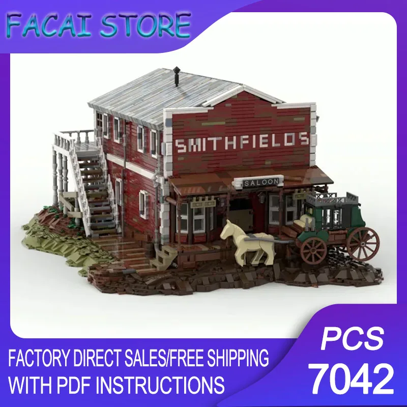 Briques de construction Moc, modèle Red Dead Redemption, technologie de construction modulaire, modèle de vue sur la ville, blocs de construction, jouets cadeaux