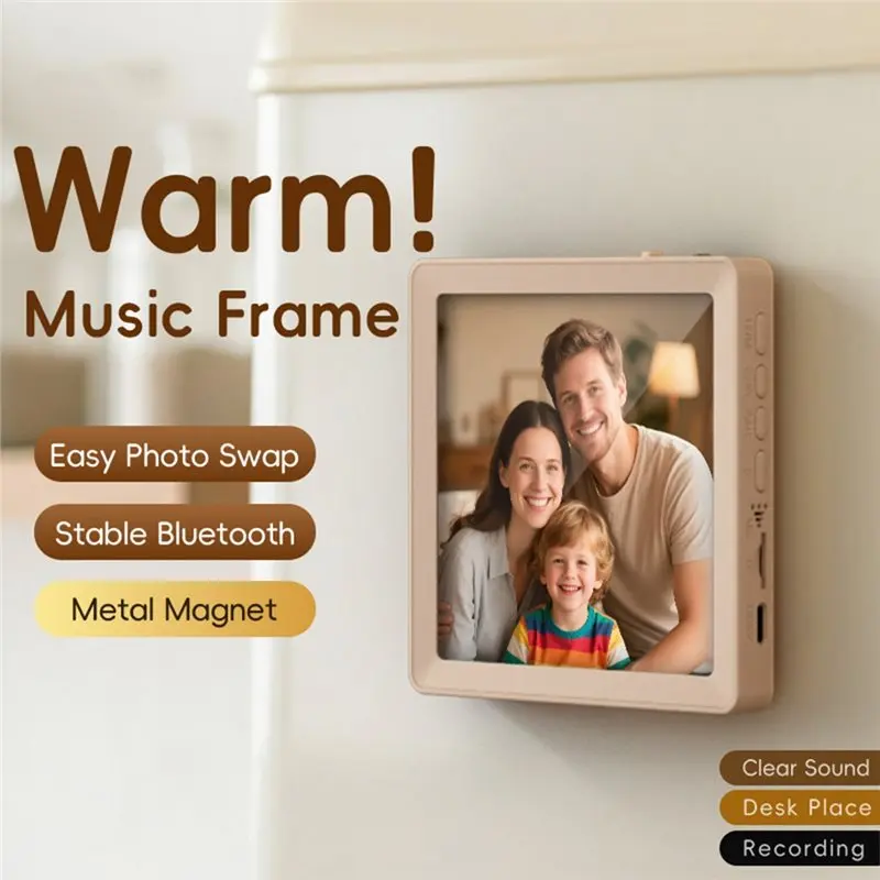 AT93-إطار صور موسيقي شخصي مغناطيس ثلاجة مع تشغيل وتسجيل هدية لعيد ميلاد عيد الحب #3