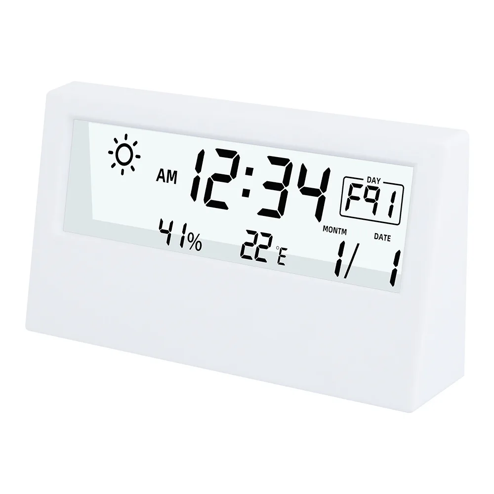 High-Precision Transparent Electronic Hygrometer Household Large Screen Digital Display Multifunctional Electronic Alarm Clock
