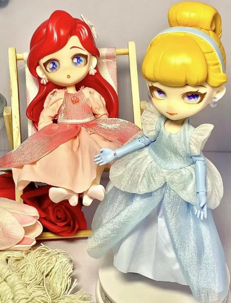 Disney Genuine  Cartoon Princess 12 Points Bjd Collection Ariel Snow White Frozen Elsa Anna Doll Girl Kawaii Girl Christmas Gift