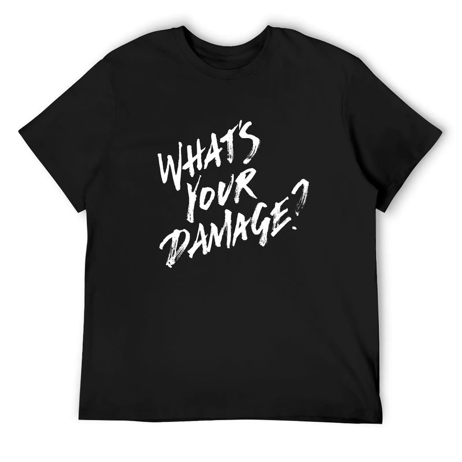 

What's Your Damage - White Text T-Shirt anime tshirt anime graphic shirts anime shirts men