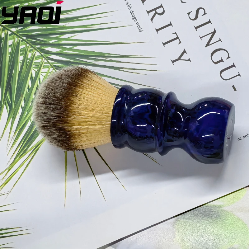 2026 YAQI 26mm Knot Nylon Shaving Brush - Professional Travel Beard Care Grooming Tool for Home/Holiday Use