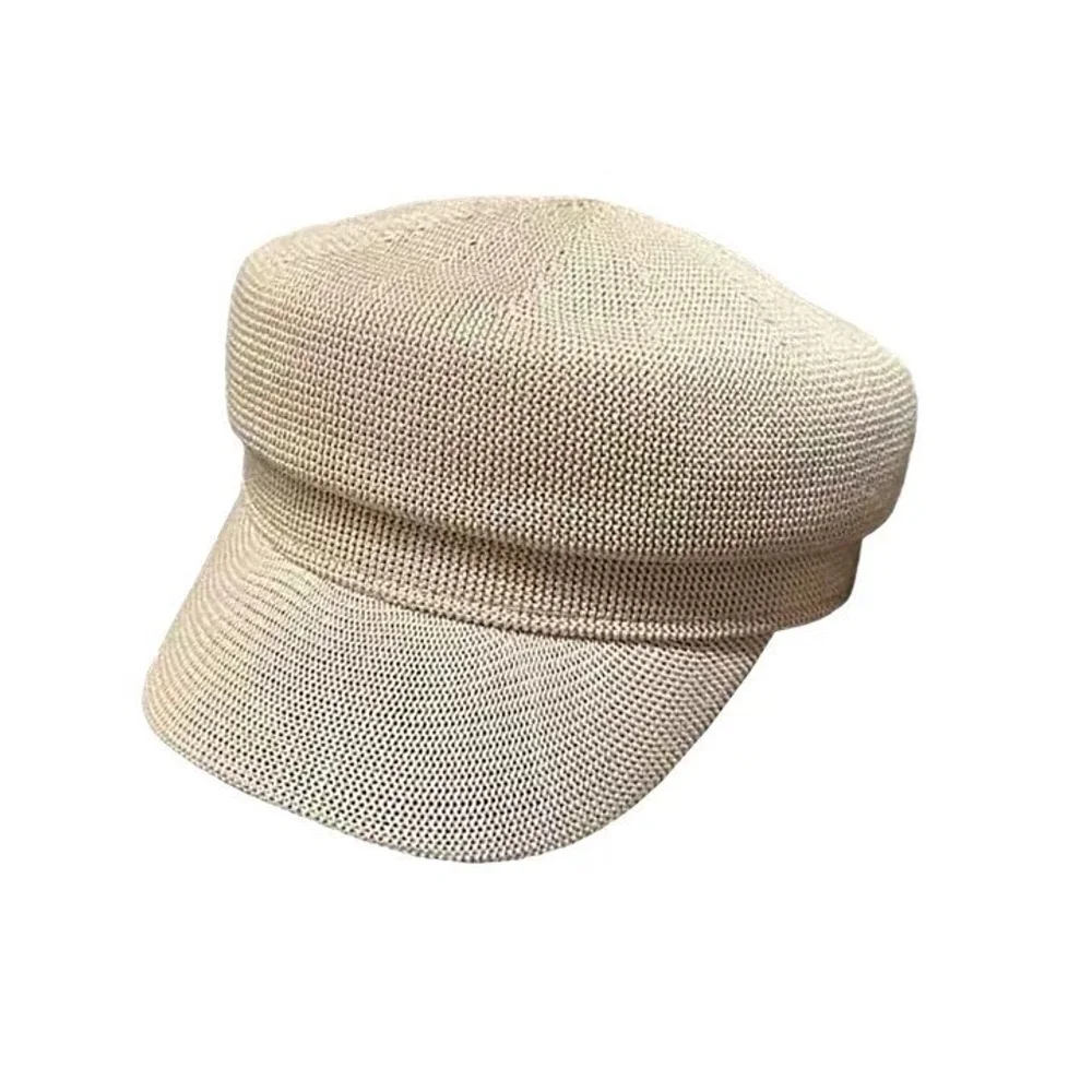 قبعة موزع الصحف بسيطة باللونين الأبيض والأسود، قبعة رسام ظلة كاجوال للسيدات، ترشيح للوجه، قبعة مثمنة عصرية