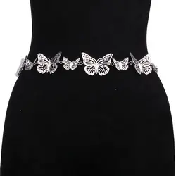 Cadena de vientre ajustable para mujer, joyería Sexy de moda, cinturón de vientre, collar de cuerpo, cadena de cintura de mariposa, playa, Punk, Hip Hop