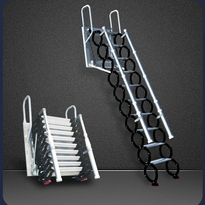 

Wall-mounted retractable outdoor stairs, indoor invisible folding loft loft wall-mounted lift stairs