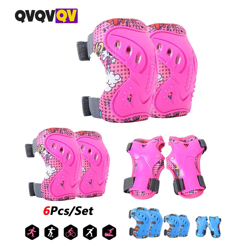 AliExpress QVQVQV Kids 3-12 Years Knee Pad Elbow Pads Guards Protective Gear Set for Roller Skates Cycling Skateboard Inline Skatings Scooter