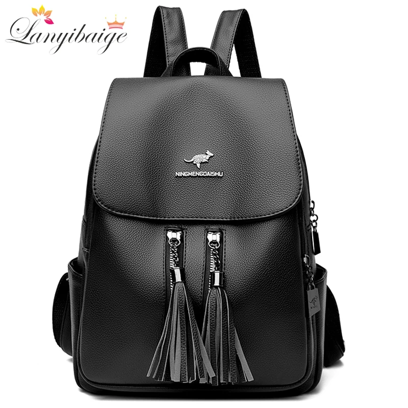 

Fashion Women Travel Backpack High Quality Durable Soft Leather Shopping Bagpack Large Capacity Female Daypack Backpack 2023 Sac