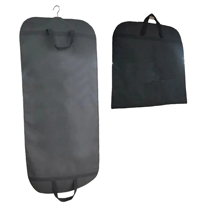 Sacos para terno casaco de pele vestido capa sacos de vestuário preto para viagens continuar e armário de armazenamento de roupas pendurado com alças de transporte