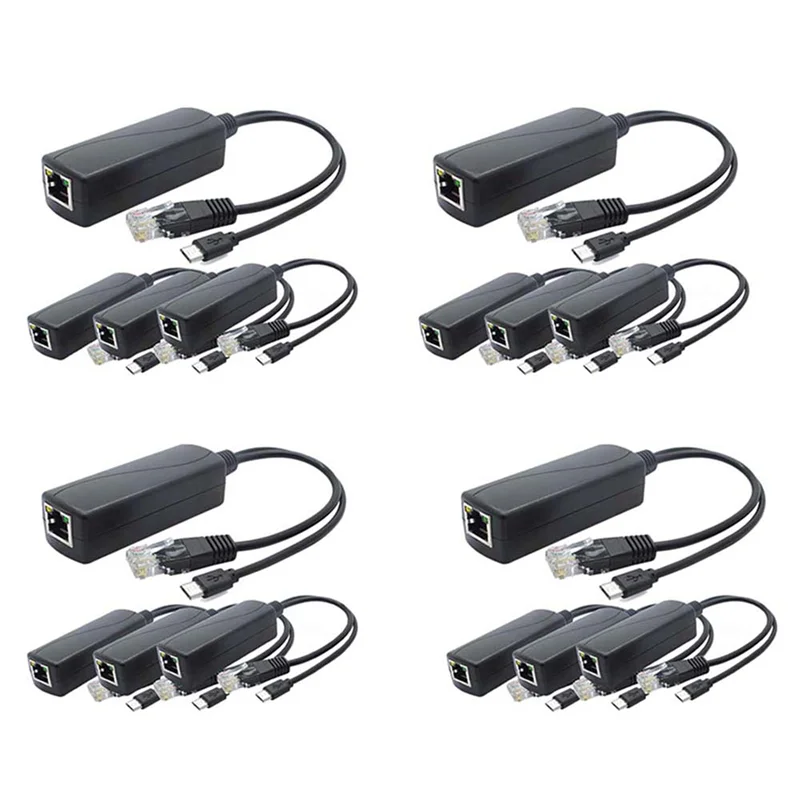 

AP-16-Pack 5V Poe Splitter, адаптер 48V–5V 2,4A с разъемом Micro-USB, для IP-камеры, планшетов, Raspberry Pi и других устройств