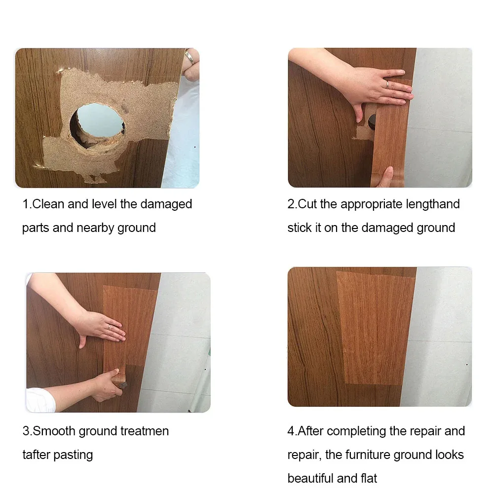 1pc Self-Adhesive Wood Grain Repair Patch Wood Grain Tape For Table, Chair, DIY, Skirting, Door, Window, Floor And Furniture