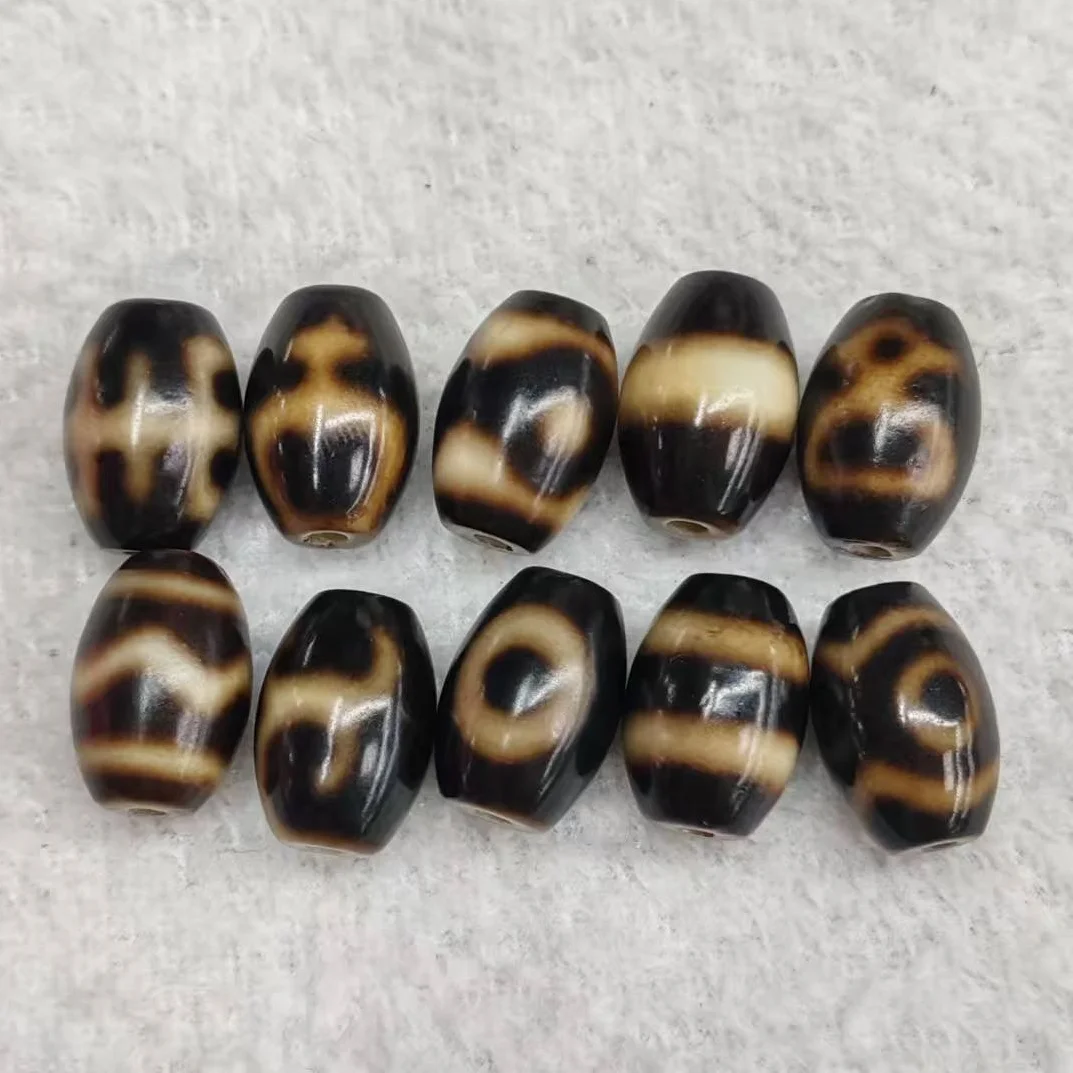 

10 Pcs Taiwan Black Gold Penetrating Oil Moisturizing Fine Agate Bead Necklace Pendant Bracelet DIY Accessories Dzi