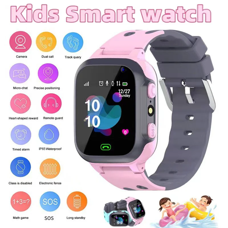 Multi-functional Children Smart Watch Sos Gps Waterproof Alarm Clock Camera Hd Call Voice Chat Flashlight Children Smart Watch