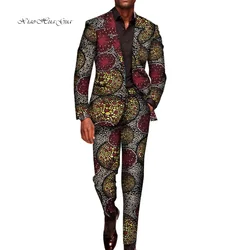 2 Pieces Set for Men Traditional Africa Clothing Pants Suits Men Party Long Sleeve Blazer Suits Plus Size African Outfits WYN602