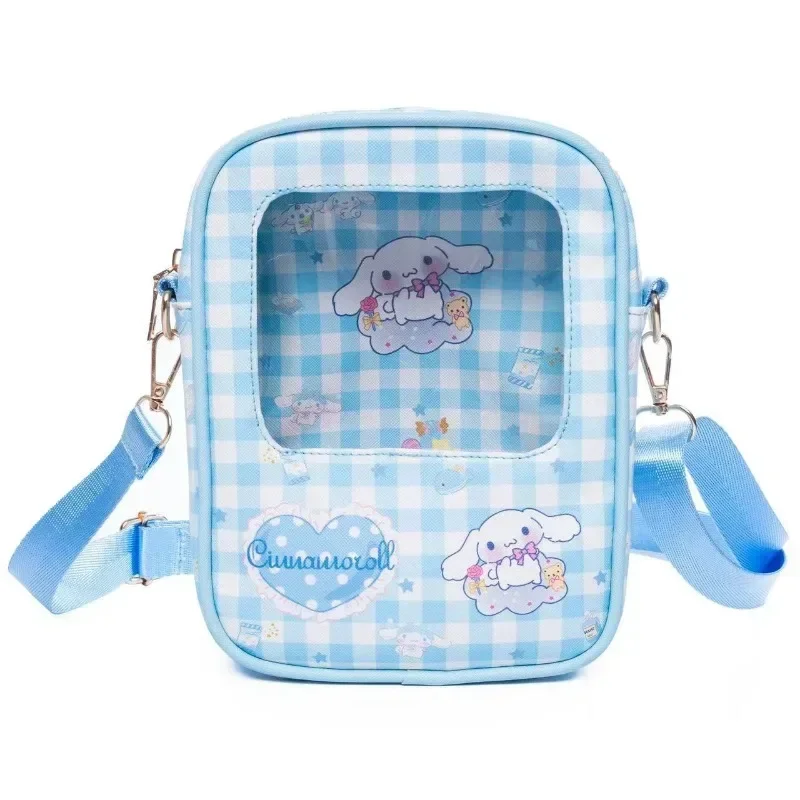 Japanese Cartoon Cute Backpack Melody Game Bag Kuromi Purple Backpack Hello Kitty Cinnamoroll Mobile ID Transparent Storage Bag