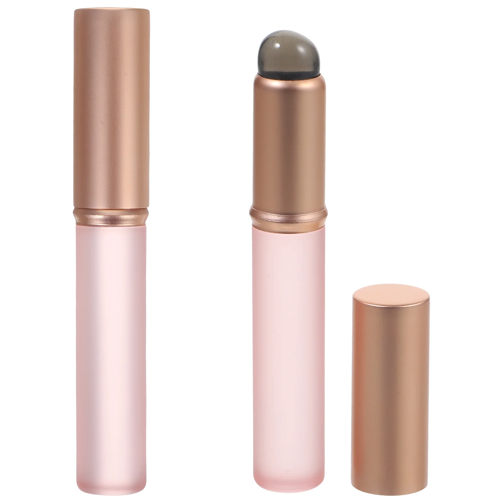 2 Stück Lippen pinsel Make-up Balsam Applikator für Frauen tragbare Lippenstift Schutzkappe Aluminium rohr Kieselgel Werkzeuge