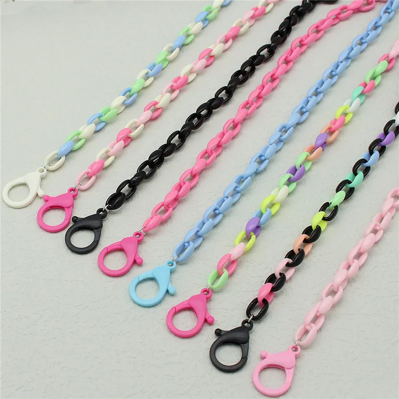 Acrylic Hang Mask Chains Holder for Girls Boys Colorful Chunky Necklace Glasses Cord Lanyard Anti-lost Neck Rope Strap