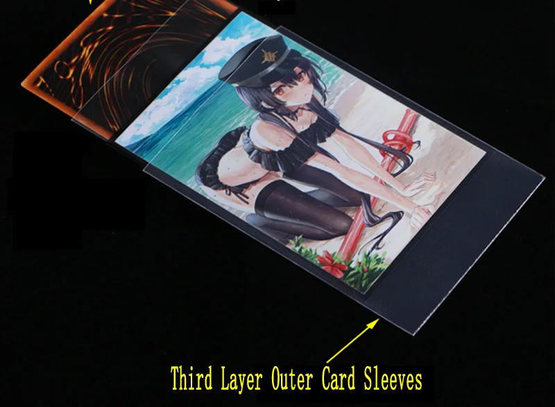 50PCS/Pack Yugioh TCG OCG Card Sleeves Protective Sleeve High Quality Transparent Third Layer Outer Card Sleeve 66x91MM