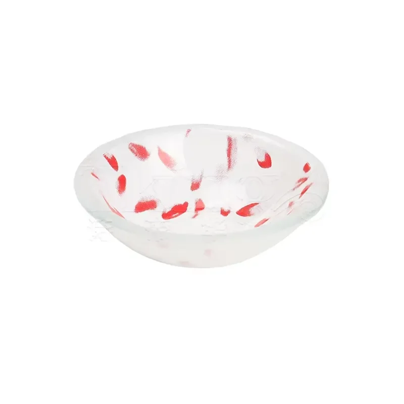 Modern Handmade Small Glass Bowl Hot Melt Decorative Sauce Plate Mini Seasoning Dish for Buffet Dining Table
