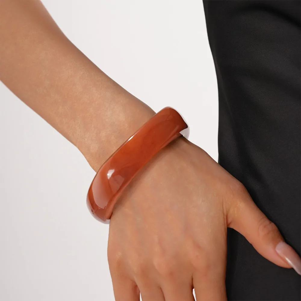 

Bohemian Resin Bangle Wide Size Smudging Irregular Wide Bracelet Jewelry Accessories Minority Design Retro Hand Ring Decoration