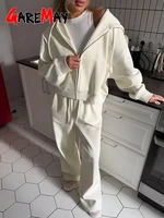 Autumn Women's Tracksuit with Zipper and Trousers Gary Casual Two Piece Set Women Casual Yellow  Pant Sports Suit with A Hood - Image 5