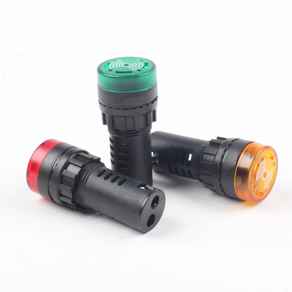 1 st 12 V 24 V 220 V 22mm Flash Signaal Licht kleurrijke AD16-22SM Rode LED Actieve Zoemer piep Alarm Indicator Rood Groen Geel