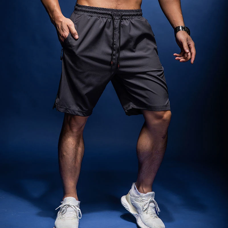 Mens Running Shorts with Zipper Pockets  Gym Fitness Workout Shorts Men Sport Short Tennis Basketball Soccer Training Shorts