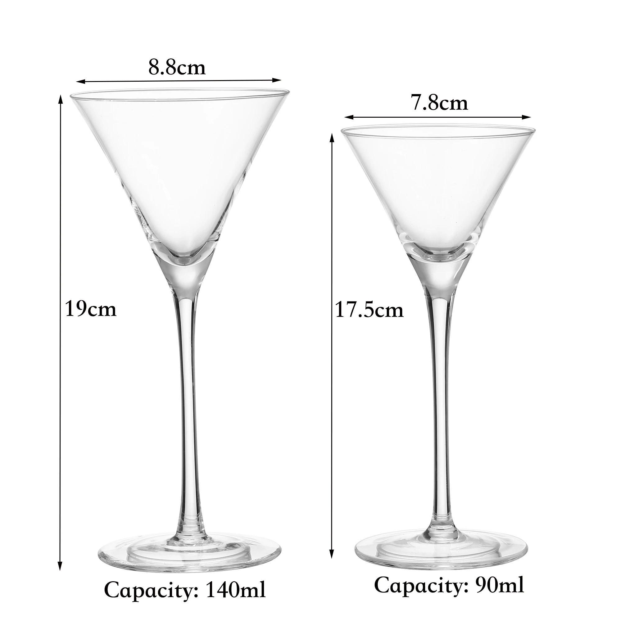 4PCS 130ml Cocktail Glass Martini Glasses Set of 4