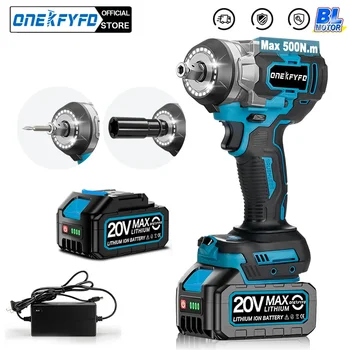 500N.m elektryczny bezszczotkowy akumulatorowy klucz udarowy 1/2 śrubokręt akumulator litowo-jonowy wiertarka udarowa elektronarzędzie do akumulatora Makita 18V