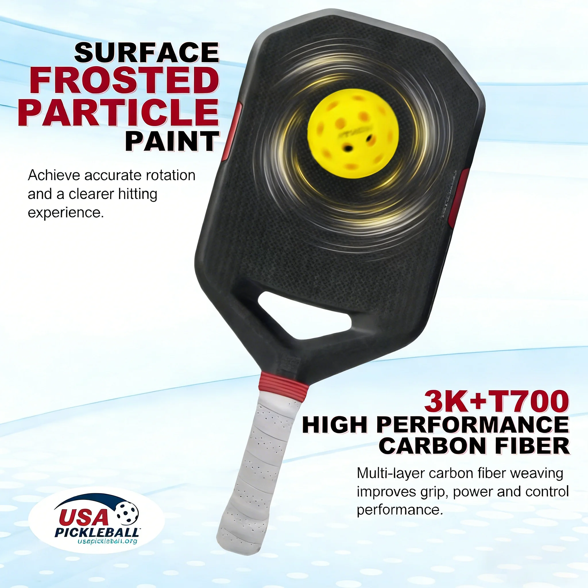 

Новейшая ракетка для пиклбола, изготовленная методом горячего прессования, 3K T700