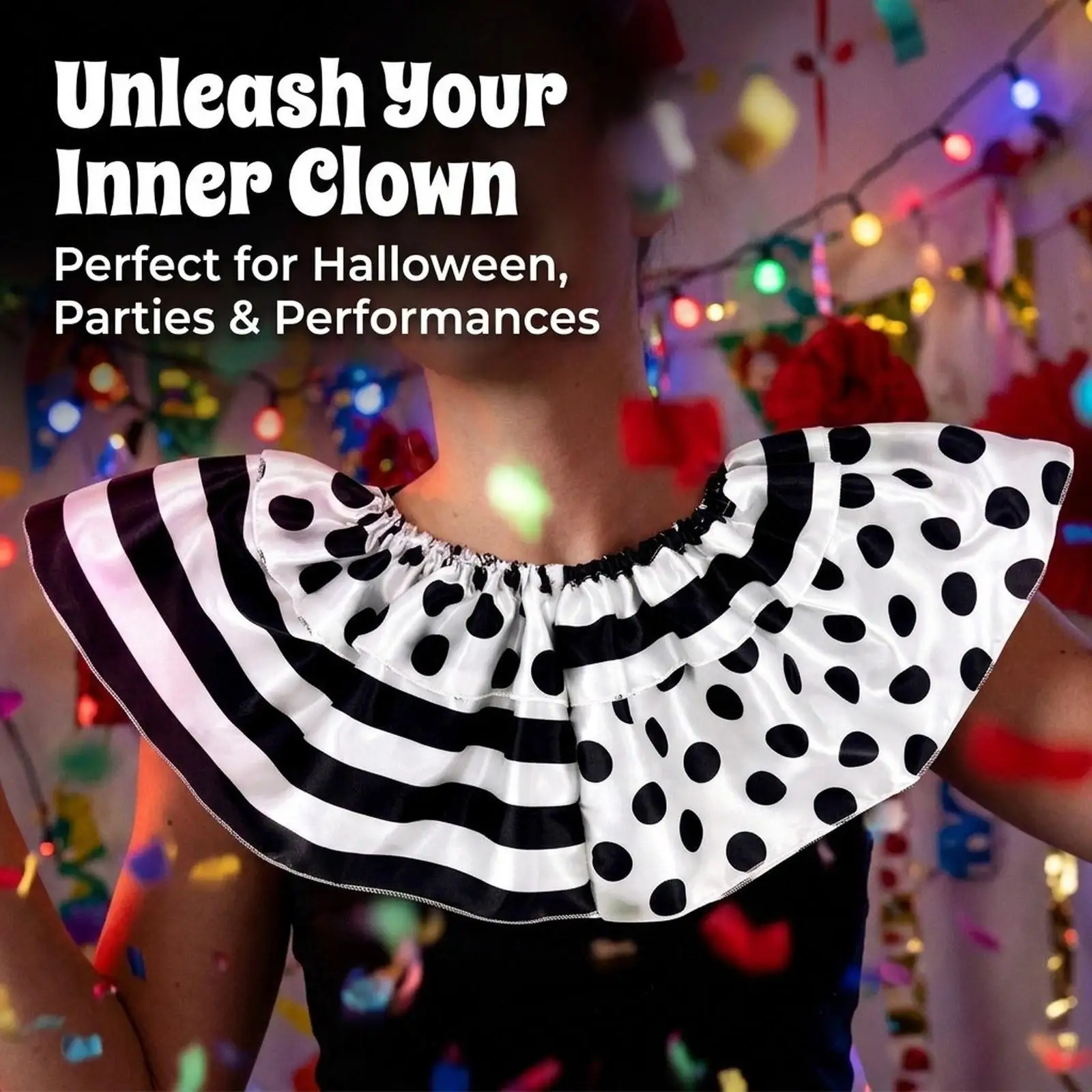 Clown Neck Ruff Neck Ruffled Neck Halloween Costume for Theme Activity Concerts Party