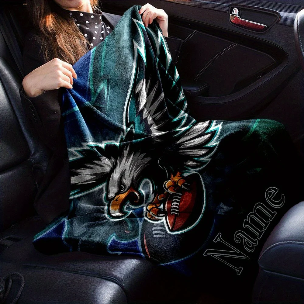 بطانية فانيلا لكرة القدم على شكل نسر مخصصة، مناسبة للأريكة والسرير وأعياد الميلاد والأطفال والأولاد والأصدقاء والهدايا