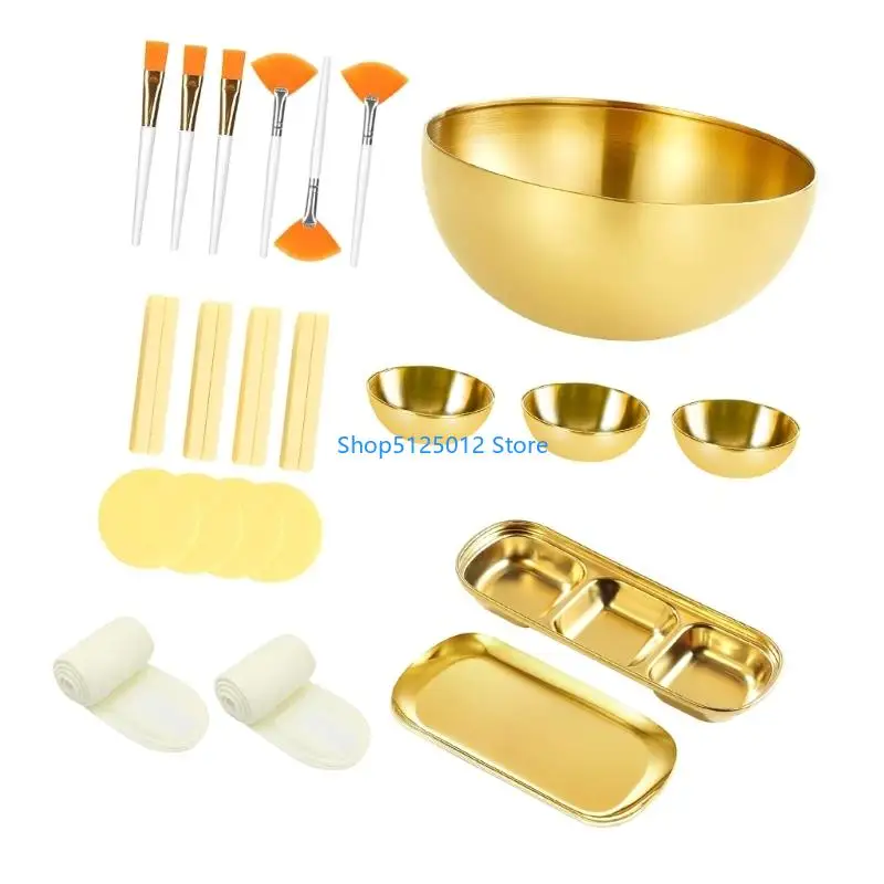 G8TC 26Pcs Esthetician Supplies Mixing Bowls 3 Compartment Serving Tray Brushes Set
