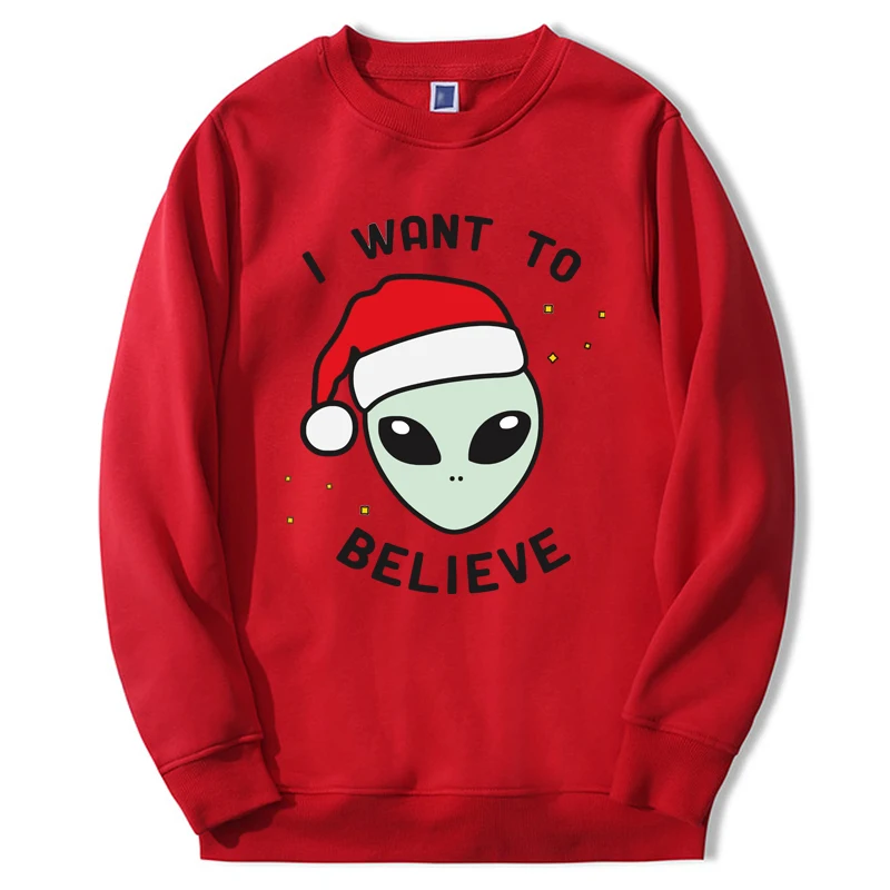 

Christmas Hoodies Santa Alien Printed Fashion Casual Fleece Sudaderas Streetwear Bodywarm Long Sleeve Tops Mens Sweatshirts