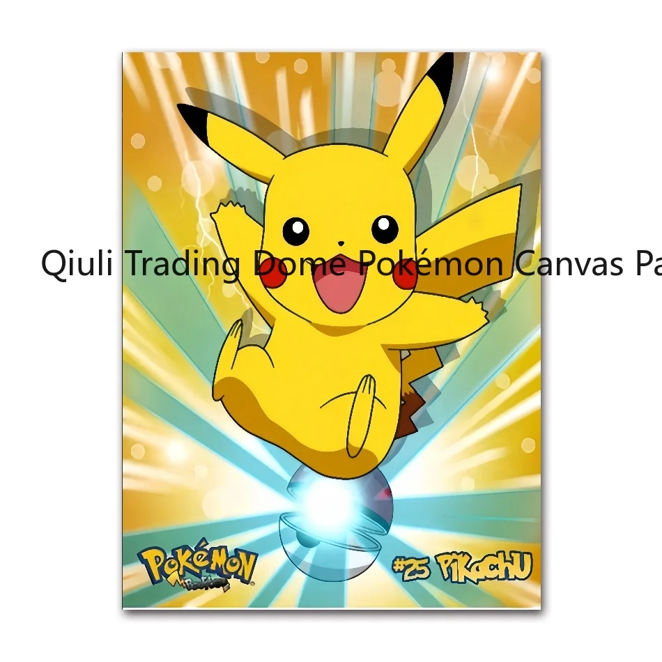 Pokemon Pop Posters Anime Figures Pikachu Watercolor Painting Canvas Posters and Prints Wall Art Picture for Christmas Gifts