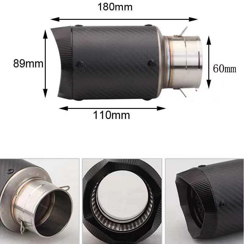 

60mm AR motorcycle carbon brazed exhaust muffler with DB Killer fit motorcycle S1000RR S1000M R6 R11 CBR650 CBR1000R MT09 ZX10R