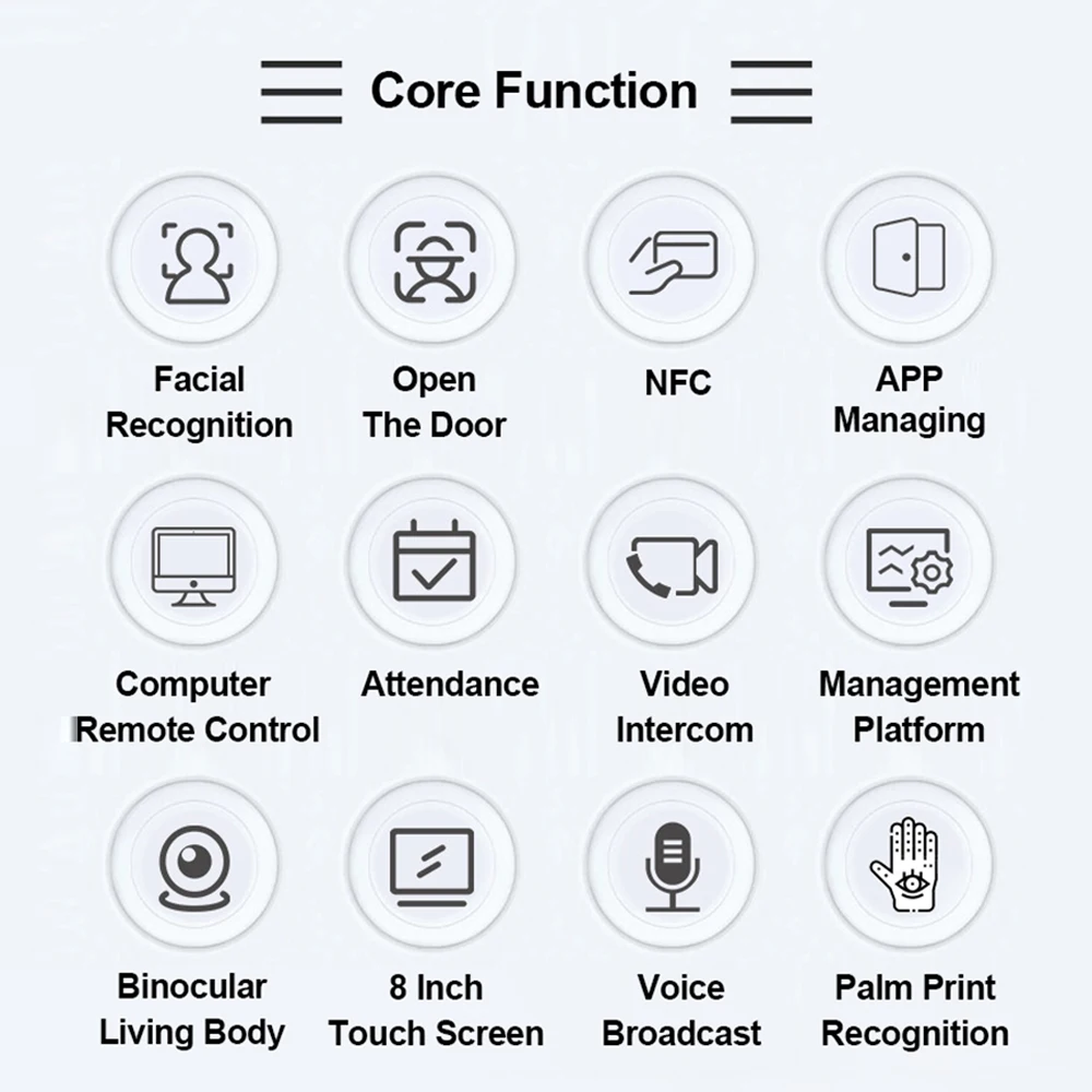 Door Access Control System Oem Custom Factory Biometric Palm Vein Facial Recognition Nfc Card Android Wireless All-In-On Machine