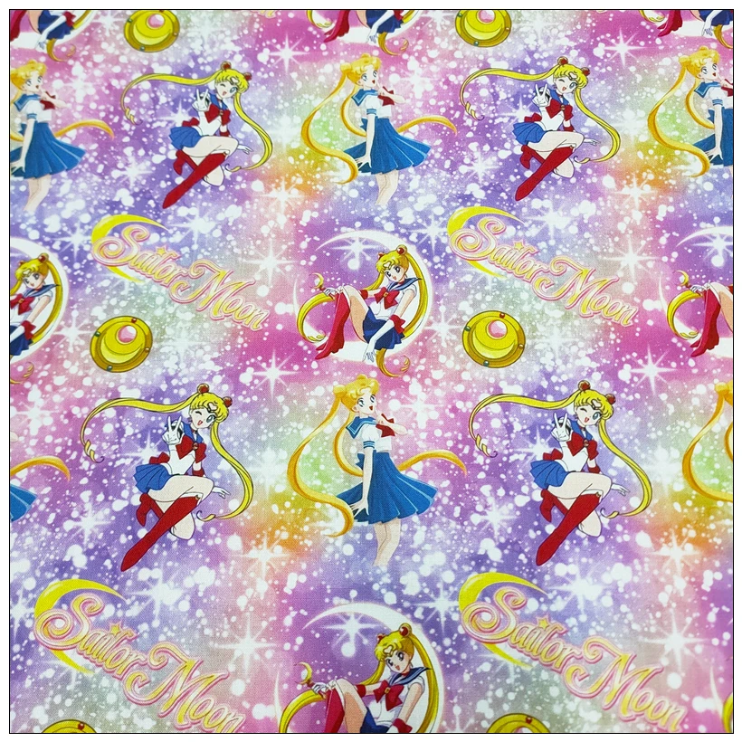 Sailor Moon kartun anak perempuan 100 kain katun DIY kain perca tekstil pakaian jahit pakaian rumah