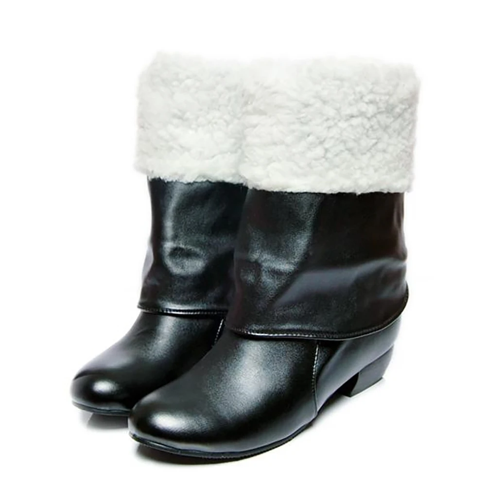 Brand New Winter Black Brown White Women Platform Slouch Knee High Boots Lady Snow Boots AZ-7 Low Heels Plus Big Size 10 31 47