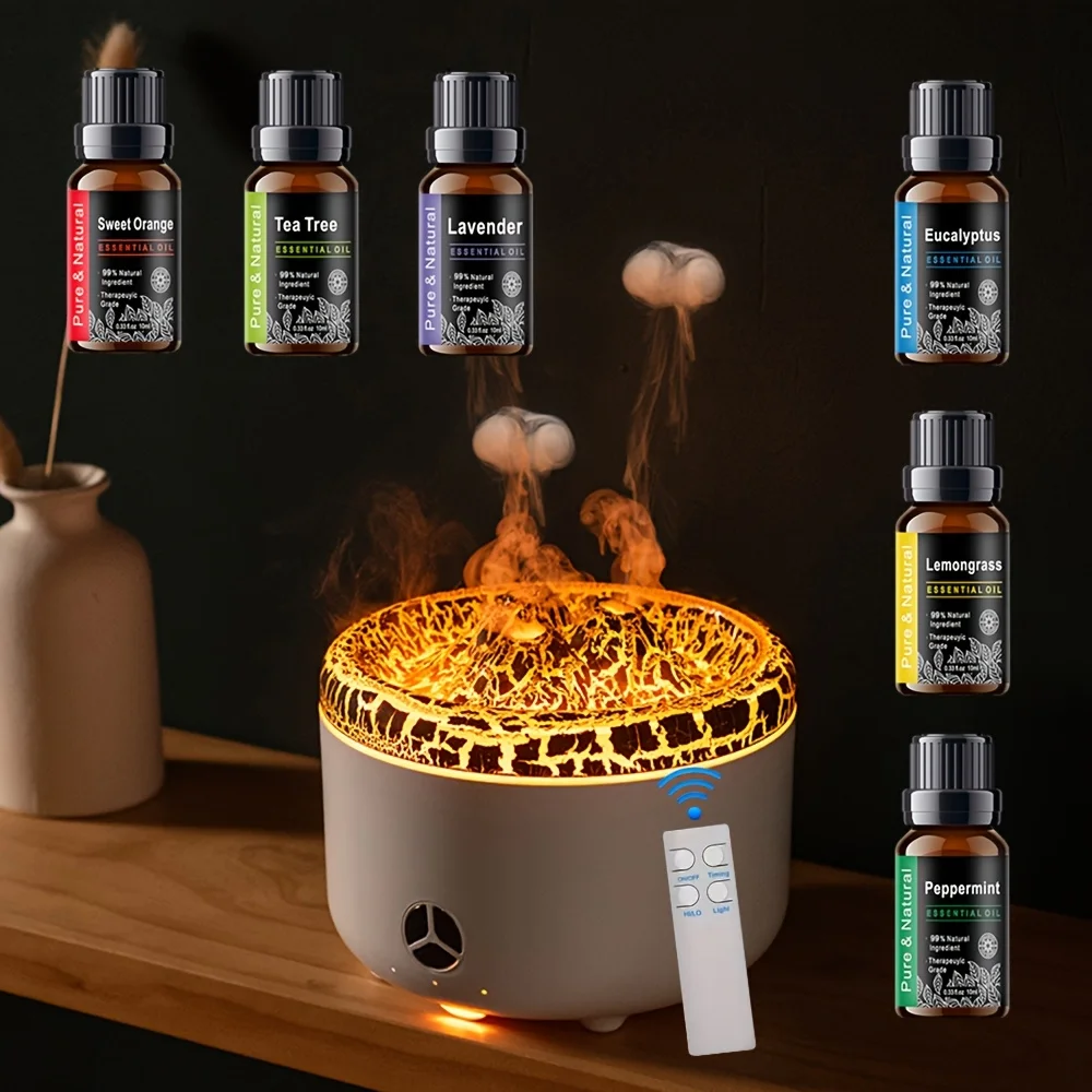 

500ml Aroma Diffuser, Long-Lasting Bedroom Humidifier, Home Fireplace Aroma Diffuser, Office & Bathroom Lighting, Holiday & Chri