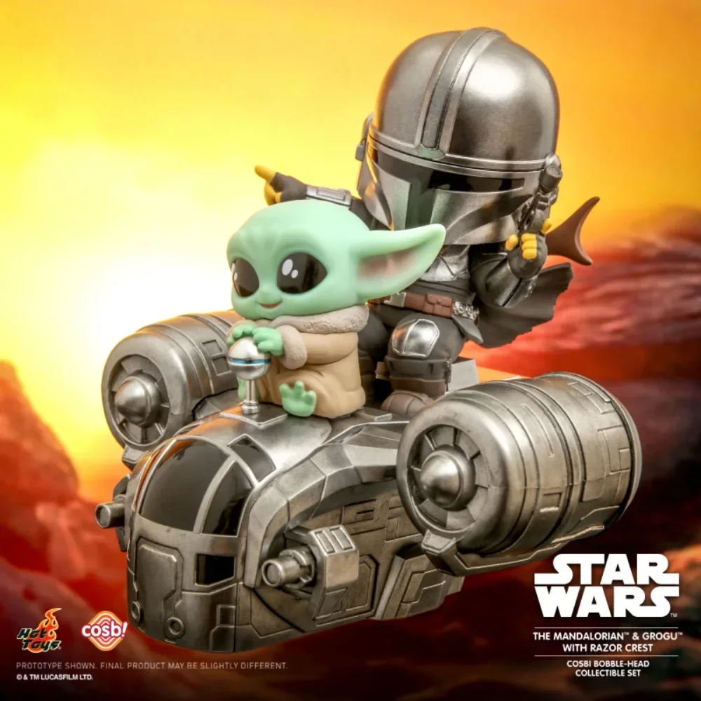 Star Wars Mandalorian & Grogu With Razor Crest Cosbi Figure Action Anime Model Cool Mini Collect Toy Man Boy Christmas Gifts