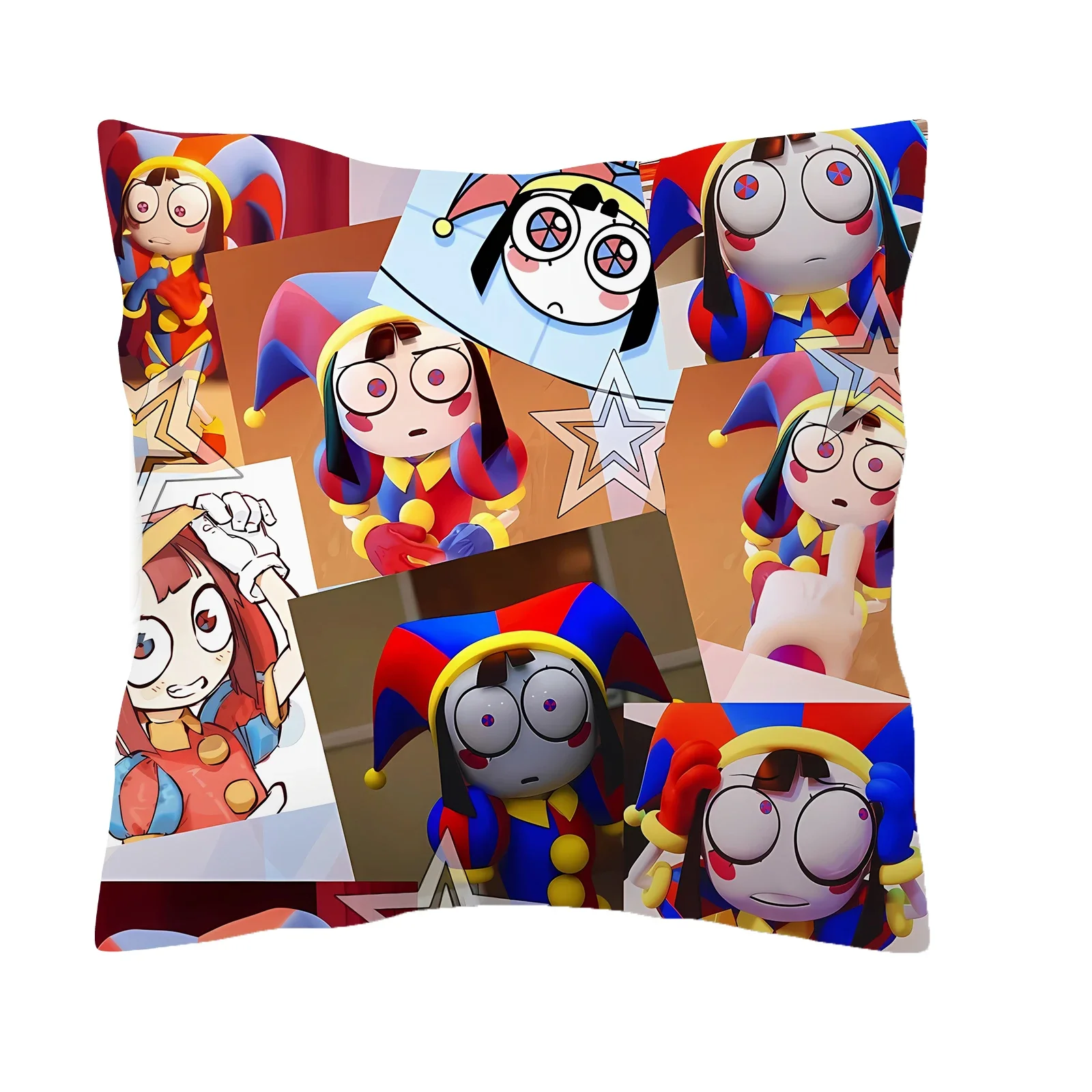 45x45cm The Amazing Digital Circus Square Pillowcase Living Room Pillow Cushion Cover Bedroom Bed Decorations Household Product