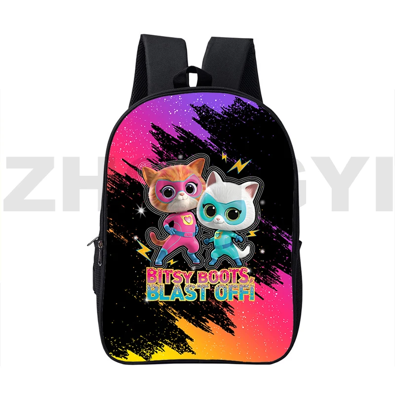 Preppy Students SuperKitties 3D Backpacks 16 Inch Hiking Trekking Laptp Rucksack Teenager Girls Anime SuperKitties School Bags