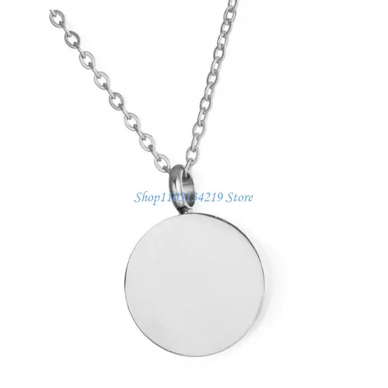 N5KC أزياء أليف رماد حاملي تذكارات مستديرة قلادة قلادة الفولاذ المقاوم للصدأ المجوهرات #2