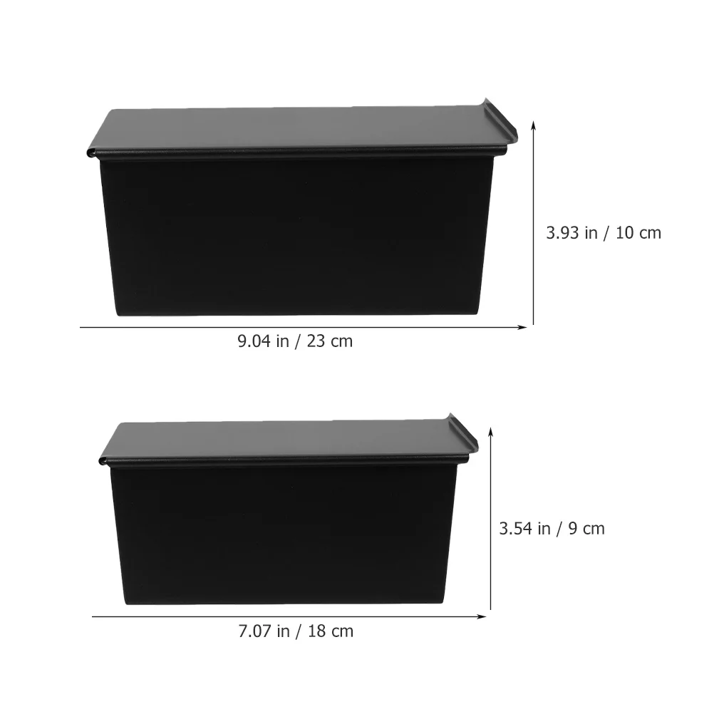 

2Pcs Sliding Lid Toast Mold Nonstick Carbon Steel Baking Loaf Pan Bread Mold Kitchen Toast Pan Kitchen Gadget