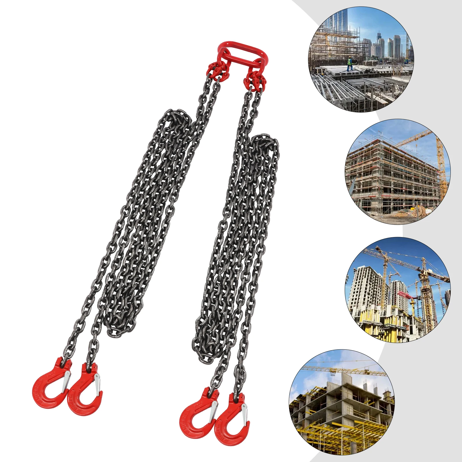 

Chain Sling, 5T Load Capacity, Manganese Steel, Self-Locking Hooks, Butterfly Connection Buckle, 10ft Length, 200°C Working