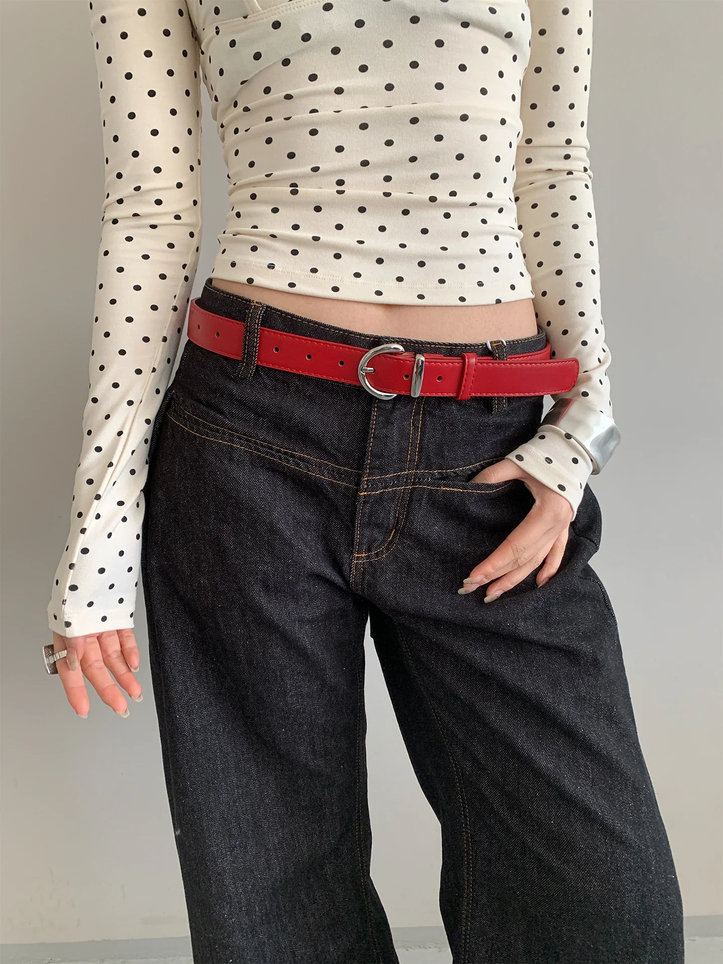 

Флисовый пояс с пряжкой для женщин: повседневный, универсальный, модный, в западном стиле, для брюк и юбок