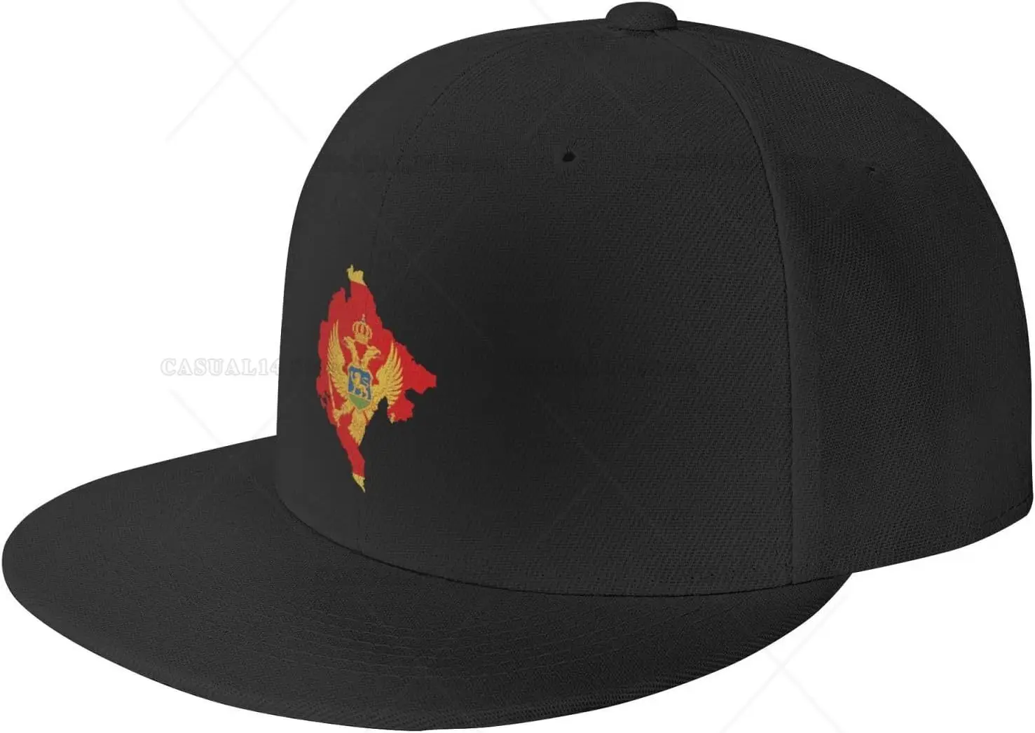 Baseball Cap Flag Map of Montenegro Flat Brim Hat Black for Men Women Snapback Cap One Size