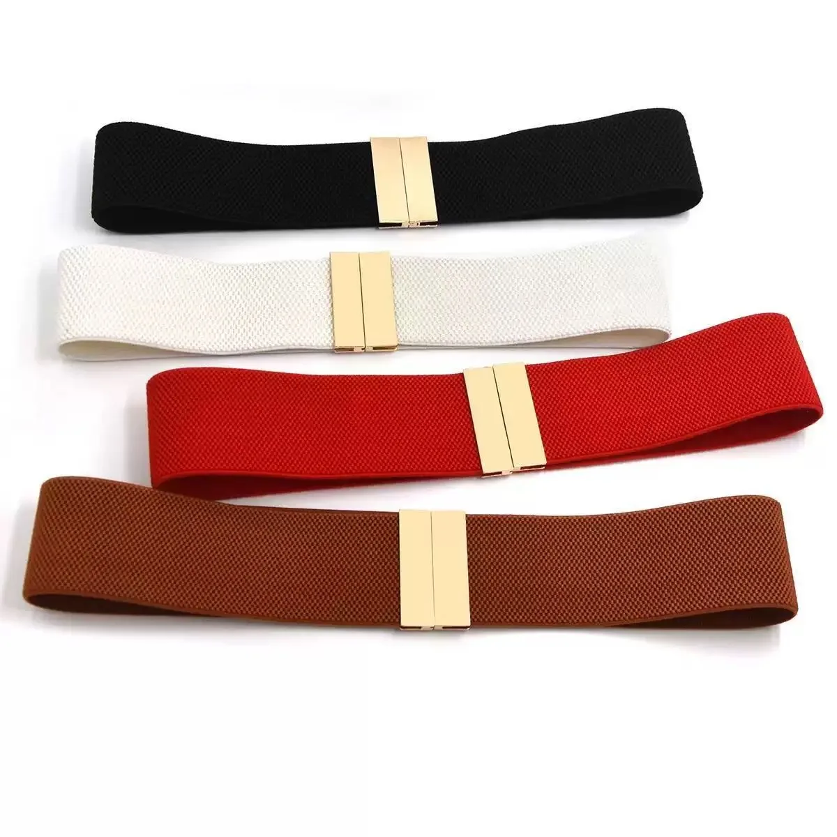 Women Elastic Wide Belt Versatile Korean Fashion Slimming Belt for Down Jacket Dress Simple Trendy Waist Strap
