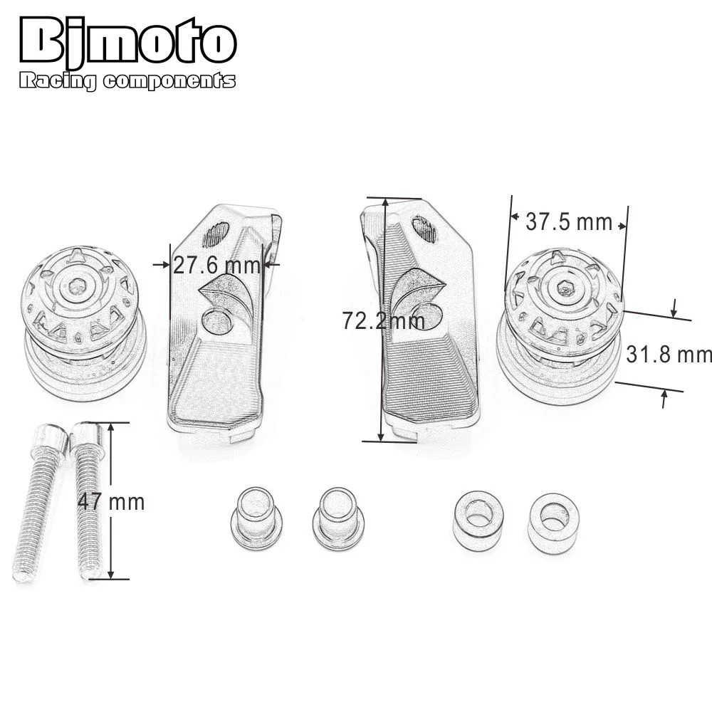 For Yamaha YZF-R25 YZFR25 13-18 YZF-R3 YZFR3 YZF R3 R25 ABS MT 03 25 MT03 MT25 Rear Axle Spindle Chain Adjuster Blocks Protector