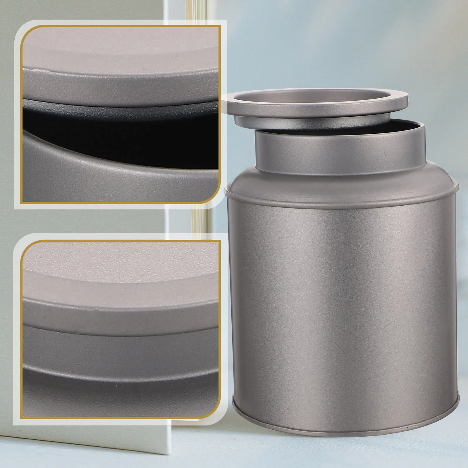 

Tea Storage Container Airtight Tinplate Jars Beautiful Color Lasting Luster Fine Polishing Dust Insect Proof Sealed Lid Cans